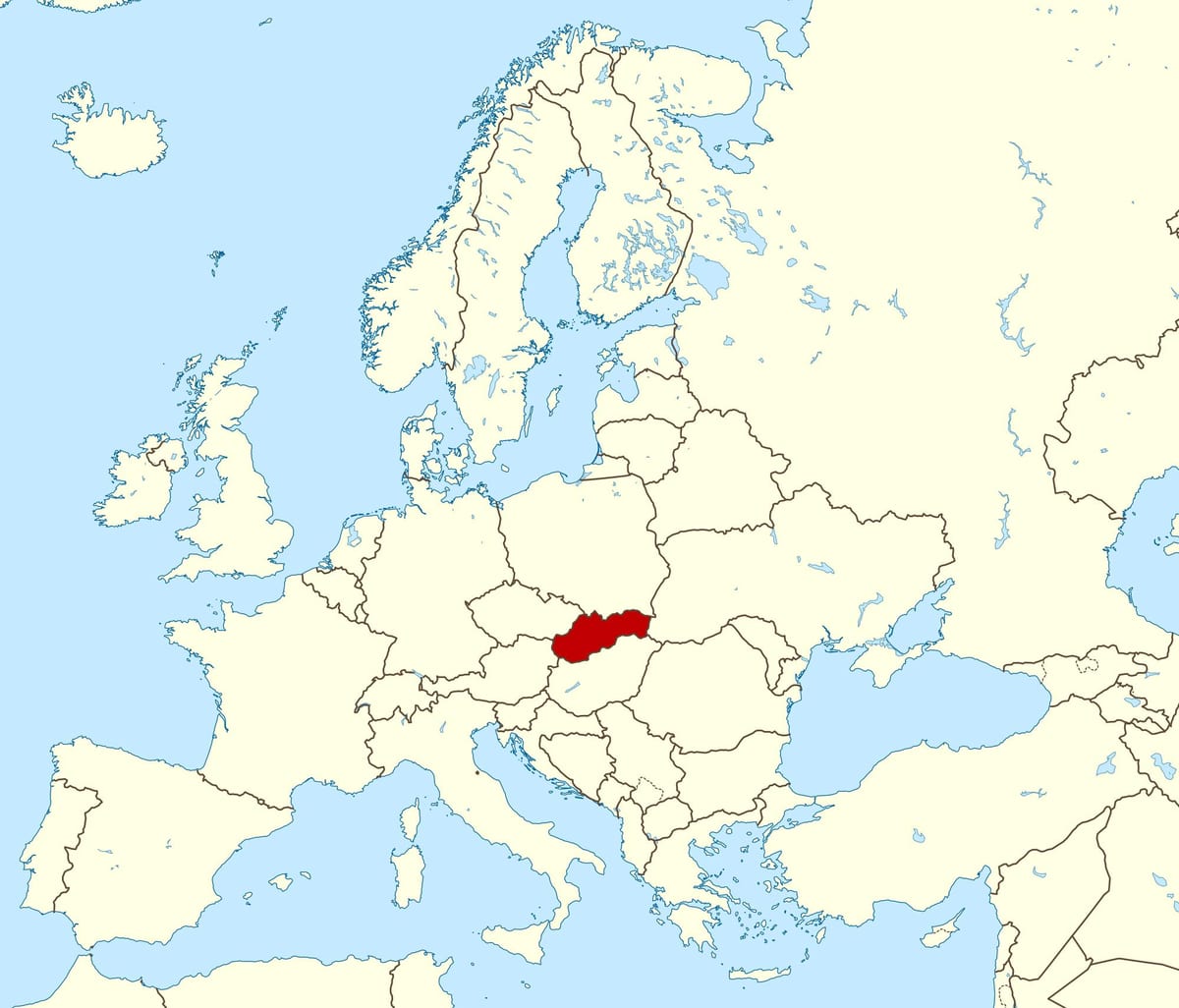 karta Slovačkoj karta Europe