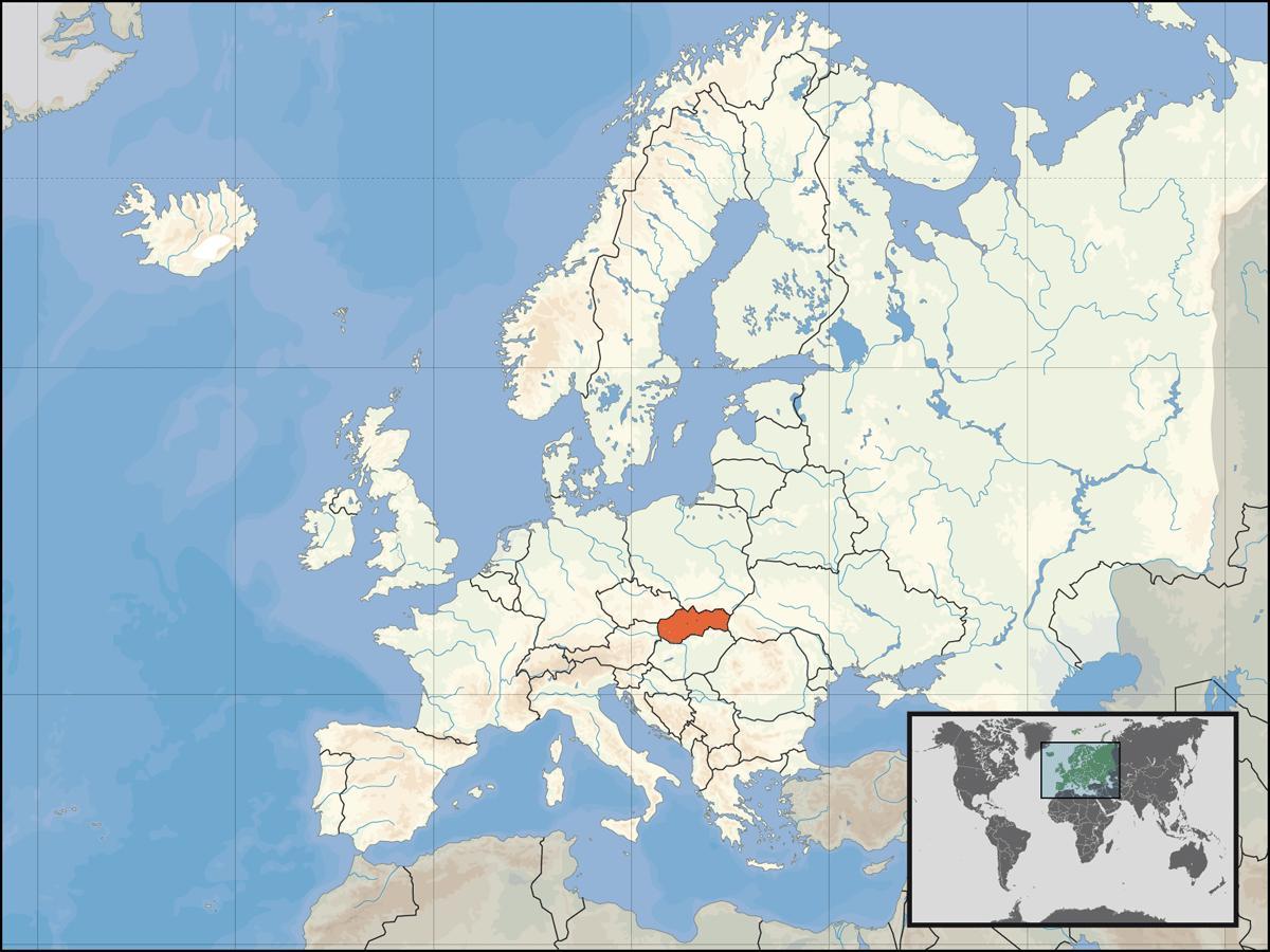 Lokacija Slovačkoj na karti svijeta