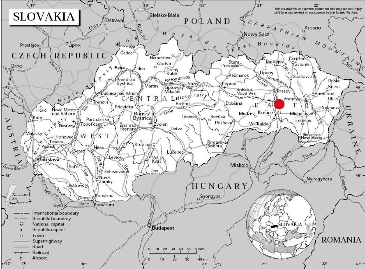 karta Istočne Slovačke
