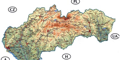 Detaljna karta Slovačkoj